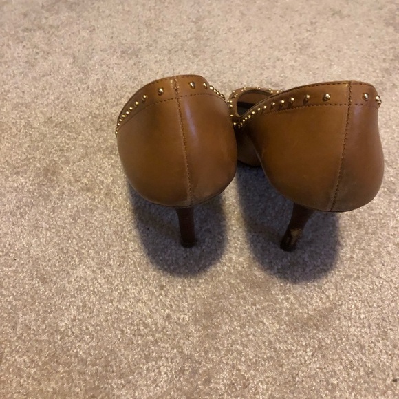 Michael Kors Brown Peep Toe Heel Size 7 - Picture 4 of 4